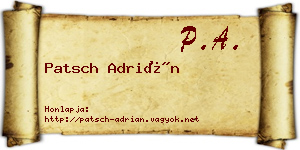 Patsch Adrián névjegykártya